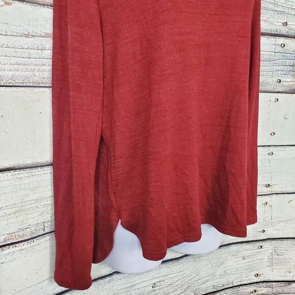 Banana Republic Luxespun Women’s Rust Red Long Sleeve Top Size Large - Picture 2 of 6
